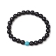 Braccialetti elastici con perline sintetiche turchesi per donne e uomini&nbsp;BJEW-JB11552-01-2