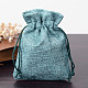 ポリエステル模造黄麻布包装袋巾着袋  ミディアムシーグリーン  12x9cm X-ABAG-R005-9x12-07-1