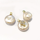 Colgantes naturales de perlas cultivadas de agua dulce PEAR-J004-39G-2
