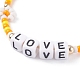 Love Word Acrylic Cube Braided Beaded Bracelets BJEW-TA00068-02-4