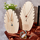 Soportes de exhibición de pulsera desmontables de hoja ovalada de madera de 2 tamaño BDIS-WH0003-22-4