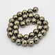 Round Non-magnetic Synthetic Hematite Beads Strands G-D617-8mm-28-2