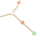 Brass Cubic Zirconia with Enamel Lariat Necklaces NJEW-S418-03-2