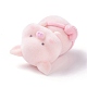 Flockige Miniatur-Schweinfiguren aus Kunstharz AJEW-Z007-04-3