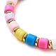 Mot amour perles bracelet extensible pour fille femmes BJEW-JB07208-01-5