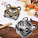 AHANDMAKER 4Pcs Reversible Sequins Tiger Sew on Patches PATC-WH0007-15-4