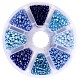 Perles de rocailles rondes en verre 6/0 couleur mélangée perles opaques en vrac argent doublé bleu SEED-PH0001-05D-1
