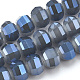 Electroplate Opaque Solid Color Glass Beads Strands EGLA-S174-15B-1