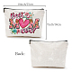 CREATCABIN Canvas Makeup Bags Cosmetic Bag Multi Purpose Pen Case with Metal Zipper Toiletry Travel Bag Purse Pouches for Women Keys Pencil Lipstick Card Birthday Gifts 10 x 7Inch-Best Mom Ever ABAG-WH0029-068-2