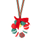 FINGERINSPIRE Christmas Tree Pendant with Bell Plush Crochet Hanging Pendant with Bell Chiristmas Wreath Ornament Decoration Red Bow Tie Wreath Decoration Handmade Car Accessories for Home Tree Decor HJEW-WH0007-13-1