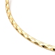 真空メッキ 304 ステンレス鋼ひし形テクスチャード ワイヤー ネックレスの作成  硬いネックレス  ミニマリストチョーカー  袖口の襟  ゴールドカラー  0.14インチ（0.35cm）  内径：5-3/8インチ（13.7cm） MAK-L015-02G-3