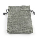 ポリエステル模造黄麻布包装袋巾着袋  グレー  9x7cm X-ABAG-R005-9x7-04-1