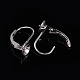 Rhodium Plated 925 Sterling Silver Leverback Earring Findings STER-I017-084I-P-5