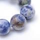 Brins de perles de jaspe tache ronde naturelle tache bleue naturelle G-R345-10mm-14-4