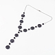 Natural Lava Rock Beads Pendant Necklaces NJEW-JN02007-01-1
