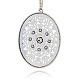 Antique Silver Plated Alloy Oval Big Pendants ALRI-N021-03-2