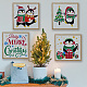 Fingerinspire 4 pcs pochoir de peinture de pingouin de Noël 30x30 cm modèle de dessin de joyeux Noël réutilisable pochoir d'arbre de Noël en plastique pochoir creux pour peindre sur des meubles muraux décoration de la maison DIY-WH0394-0059-5