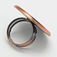 Adjustable Brushed Red Copper Eco-Friendly Brass Pad Ring Setting Components KK-M164-04R-A-NR-2