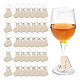 Globleland 1 Set Weinglasanhänger aus Holz AJEW-GL0001-65-1