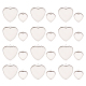 UNICRAFTALE 24pcs 2 Sizes Heart Tray Charm Stainless Steel Blank Bezel Pendant Trays Base Charm Pendant Blanks for Photo Pendant Resin Craft Jewelry Making STAS-UN0004-46P-1