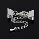 Brass Cord Ends with Chains and Lobster Claw Clasps KK-K004B-S-1