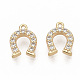 Brass Micro Pave Clear Cubic Zirconia Charms X-ZIRC-T011-09G-NF-1