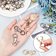 PandaHall 24pcs 3 colors Swivel Trigger Snap Hooks Quality Metal Clips Lobster Clasp O Ring for Keychain PALLOY-PH0005-90-3