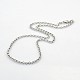 304 Stainless Steel Necklace Rolo Chain Making STAS-L126-02P-2