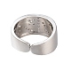 Латунные кольца из манжеты с прозрачным цирконием RJEW-N031-09-3