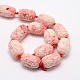 Synthetic Coral Carven Beads Strands CORA-G107-16x25mm-01-2