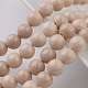 Chapelets de perles en fossiles naturelles teintées G-E328-6mm-01-1