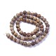 Chapelets de perles en bois pétrifié naturel G-P430-04-B-1