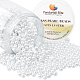 Perlas redondas de perlas de vidrio blanco de 4 mm de brillo satinado para la fabricación de joyas HY-PH0002-01-B