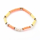 Polymer Clay Heishi Beaded Stretch Bracelets Sets BJEW-JB06145-2