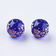 Flower Picture Printed Glass Beads GLAA-E399-12mm-E03-1