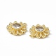 Brass Pave Clear Cubic Zirconia Flat Round Charms KK-K271-26G-3