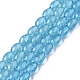 Transparent Crackle Glass Beads Strands DGLA-S085-6x8-06-1
