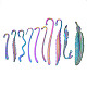 10 stücke 10 stil regenbogenfarben legierung lesezeichen mit loch PALLOY-N163-201-NR-1