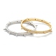 Brass Micro Pave Clear Cubic Zirconia Bangles BJEW-A116-02-1