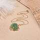 Natural Green Aventurine Chips Heart with Tree of Life Pendant Necklace NJEW-JN03906-02-2