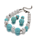 Perles de résine de fleurs et acrylique ronde bracelets de perles de perles et boucles d'oreilles SJEW-D049-01-1