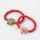 Children's Day Gift Lovely Butterfly Kids Wood Beaded Stretch Bracelets BJEW-JB02017-01-1