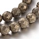 Faceted Round Natural Pyrite Beads Strands G-P061-4mm-20-2