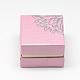 Silver Tone Flower Cardboard Jewelry Boxes CBOX-R036-02-2