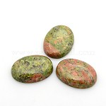 Природных драгоценных камней кабошон, овальные, Unakite, 30x22x6~8 мм
