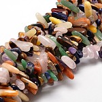 Natürliche gemischte Steinnuggets-Perlenstränge, 8~30x5~12 mm, Bohrung: 1 mm, ungefähr 15.3 Zoll ~ 15.7 Zoll