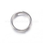 201 из нержавеющей стали разрезные кольца, кольца с двойной петлей, цвет нержавеющей стали, 6x1 мм, около 5 мм внутренним диаметром