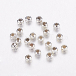 Perles séparateurs en fer, couleur argentée, 3mm, Trou: 1mm