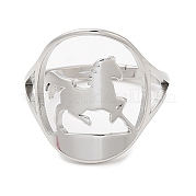 304 Stainless Steel Horse Adjustable Ring for Women RJEW-M149-21P