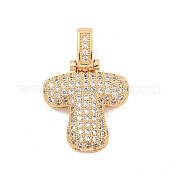 Латунные микропаве прозрачные подвески с фианитом KK-B099-01G-T